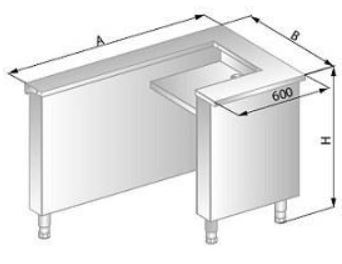 DoraMetal Kassabord L-formad DM-94541-E
