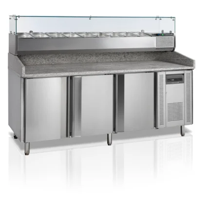 TEFCOLD® Pizzakylbänk Granit med kylränna PT1300