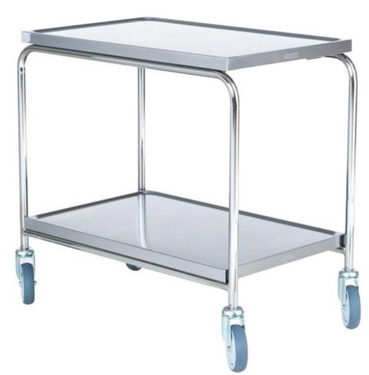 Rullbord med 2 rostfria skivor 800×520