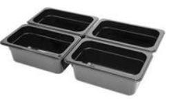Polycarbonat Kantin GN 1/4-100mm, Svart.