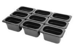 Polycarbonat Kantin GN 1/9-100mm, Svart.