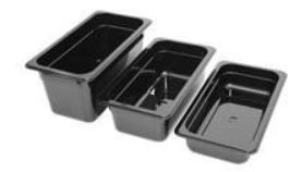 Polycarbonat Kantin GN 1/3-100mm, Svart.