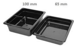 Polycarbonat kantin GN 1/2-100mm, Svart.