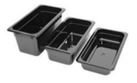 Polycarbonat Kantin GN 1/3-65mm, Svart.