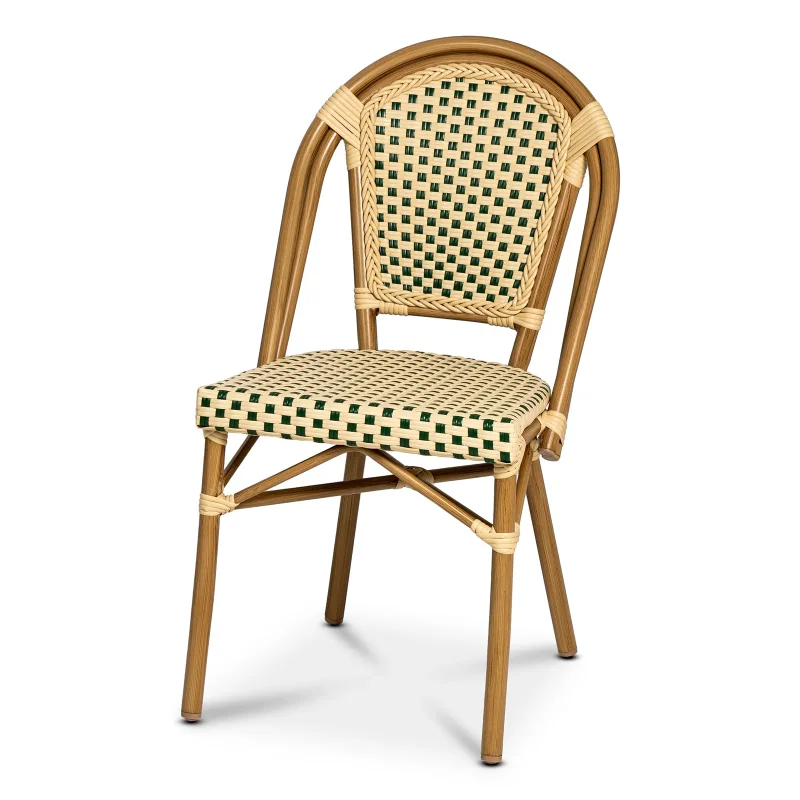 Paris stol, grön/crème, Bambu