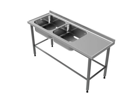 Rostfri diskbänk (1400x650xH900) mm