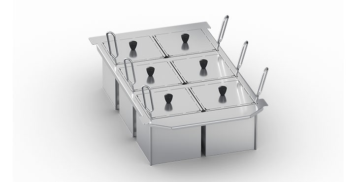 Set med 2 portionskorgar/ 1/6 GN med lock