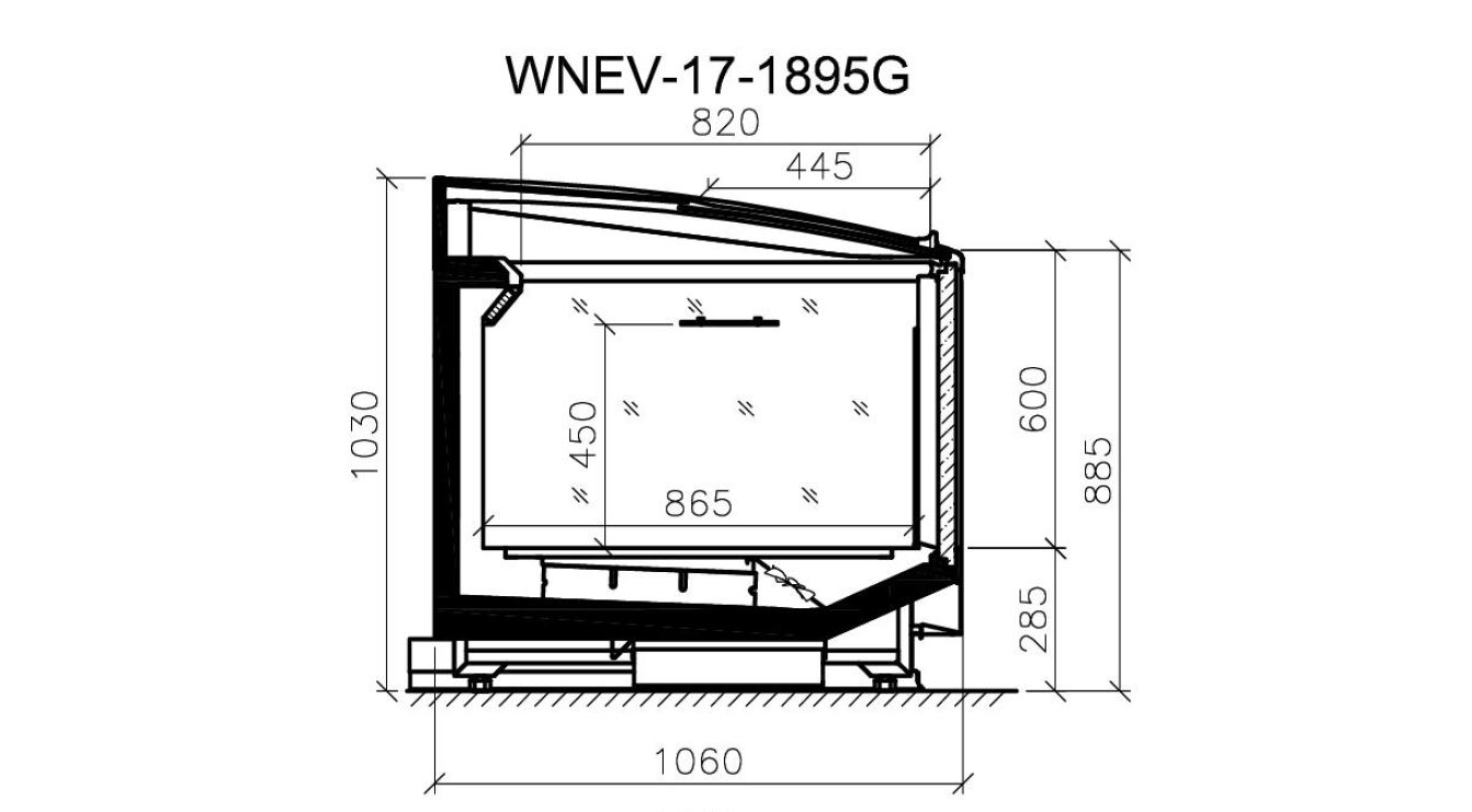 JBG frysgondol centralkyl CO² med skjutlock WNEV-17-1895G
