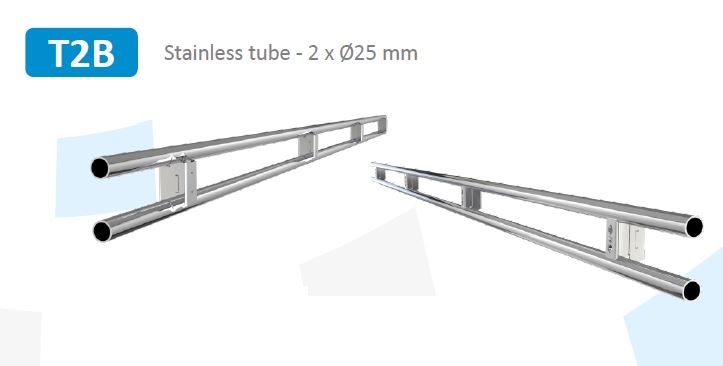 Stötfångare rostfritt stålrör 2x ø25 mm
