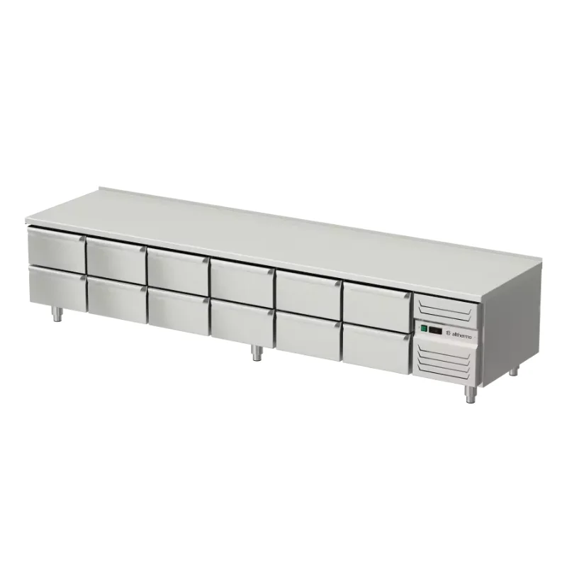 Allthermo Grillkylbänk med smala lådor GKB-A (B800-2800 x D700 x H600 mm)