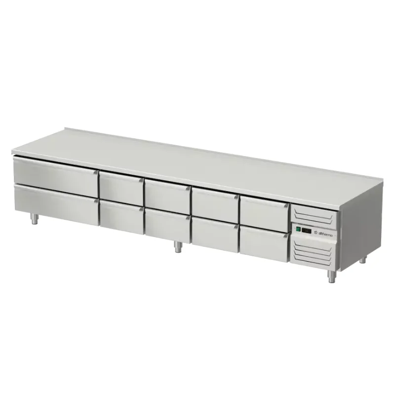 Allthermo Grillkylbänk med breda och smala lådor GKB-A-D (B1200-2800 x D700 x H600 mm)