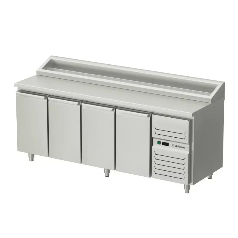 Allthermo Kallskänksbänk med dörrar och kylränna KBK-A-GN (B800-2100 x D650 x H900 mm)