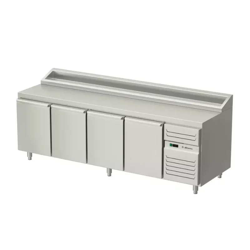 Allthermo Pizzakylbänk med dörrar och kylränna PKB-A-1 (B1600-2600 x D800 x H1050 mm)