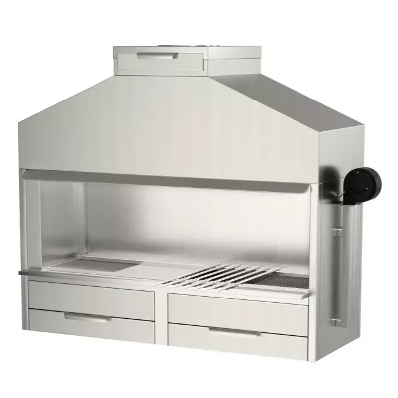 Allthermo rostfri kolgrill CG-S (B1000-2000 x D600 x H1400 mm)