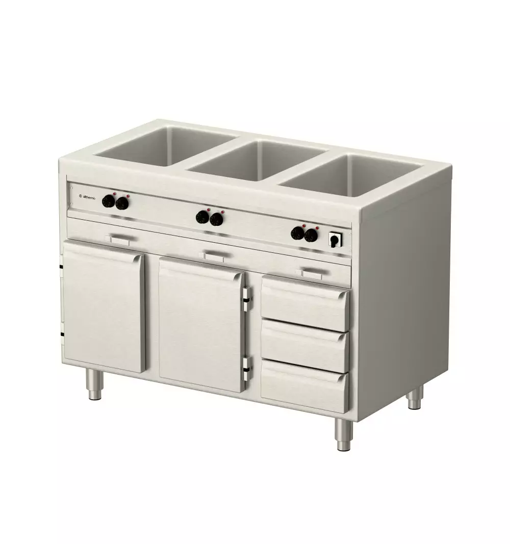 Allthermo Vattenbad med värmeskåp och 3 värmelådor VB-2D (B800-1200 x D700 x H900 mm)