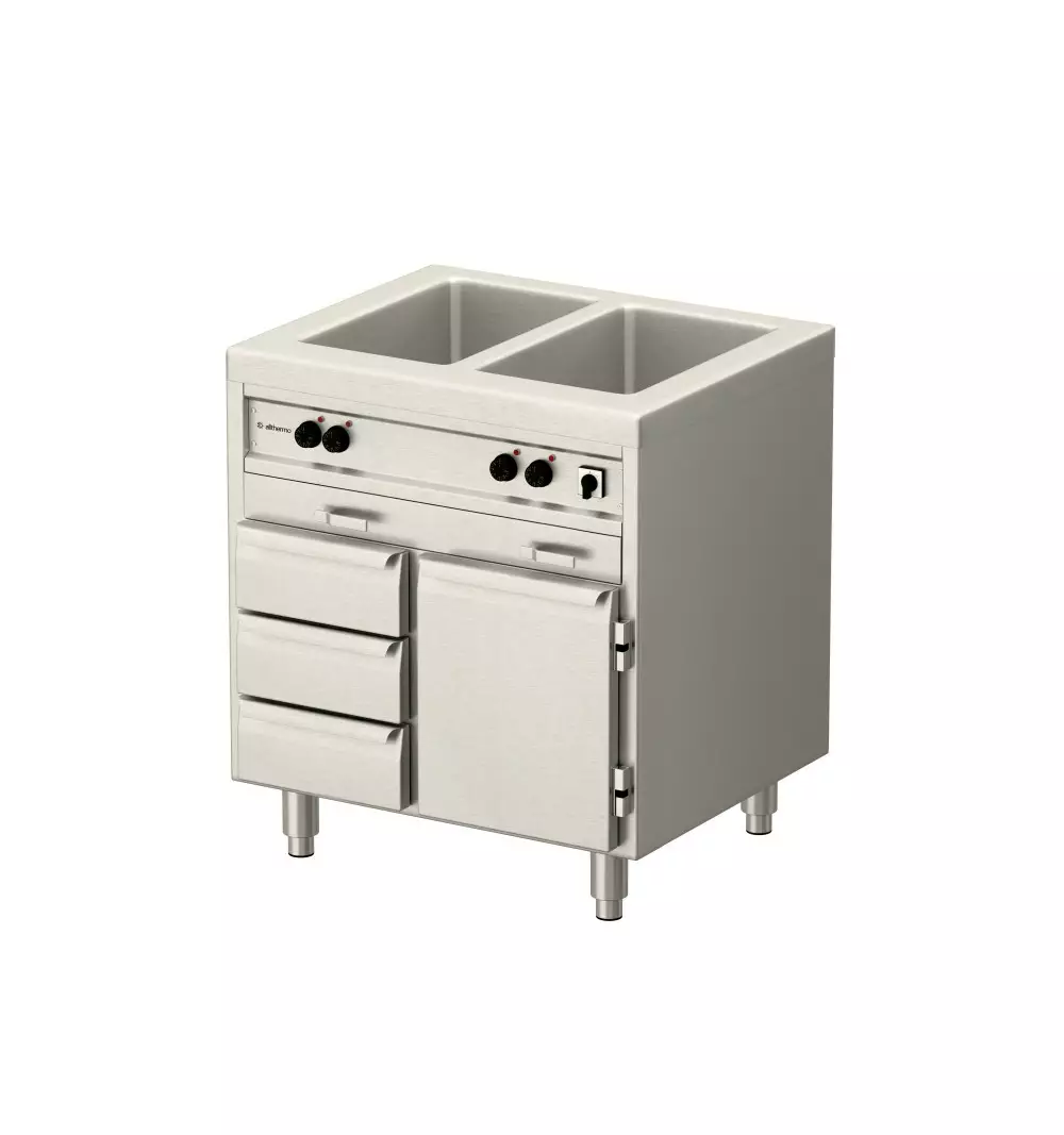 Allthermo Vattenbad med värmeskåp och 3 värmelådor VB-2D (B800-1200 x D700 x H900 mm)