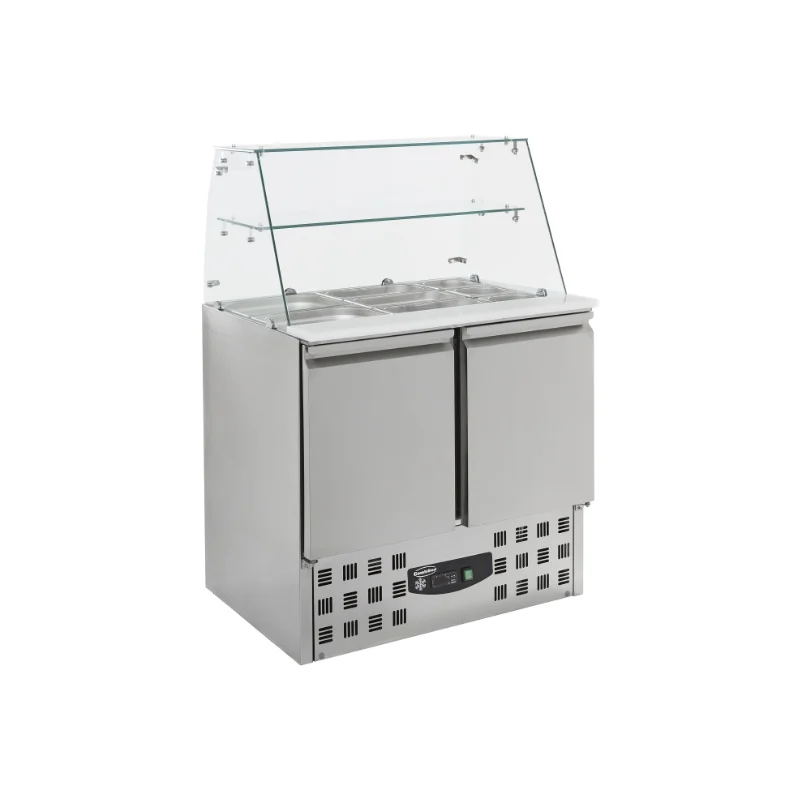 CombiSteel Salladskyl med glastopp 2-3 dörrar (B900-1365xD700xH850 mm) – Compact line