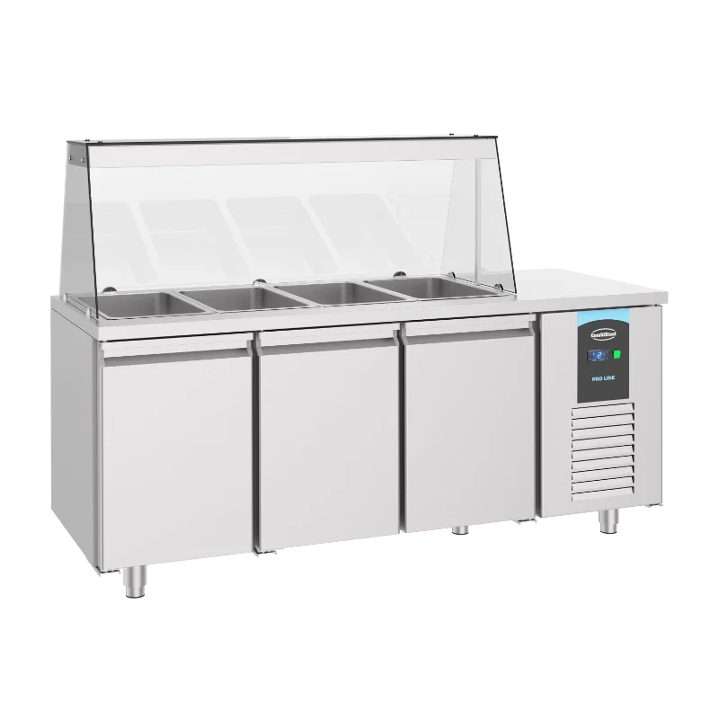 CombiSteel Salladskyl med glastopp 2-3 dörrar (B1400-1865xD700xH850 mm) – Pro line