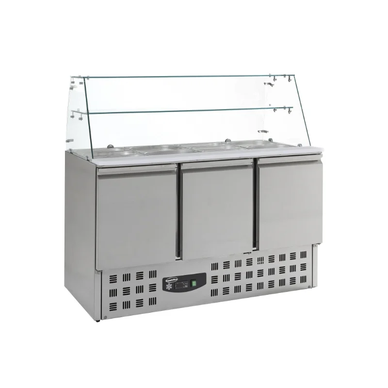 CombiSteel Salladskyl med glastopp 2-3 dörrar (B900-1365xD700xH850 mm) – Compact line