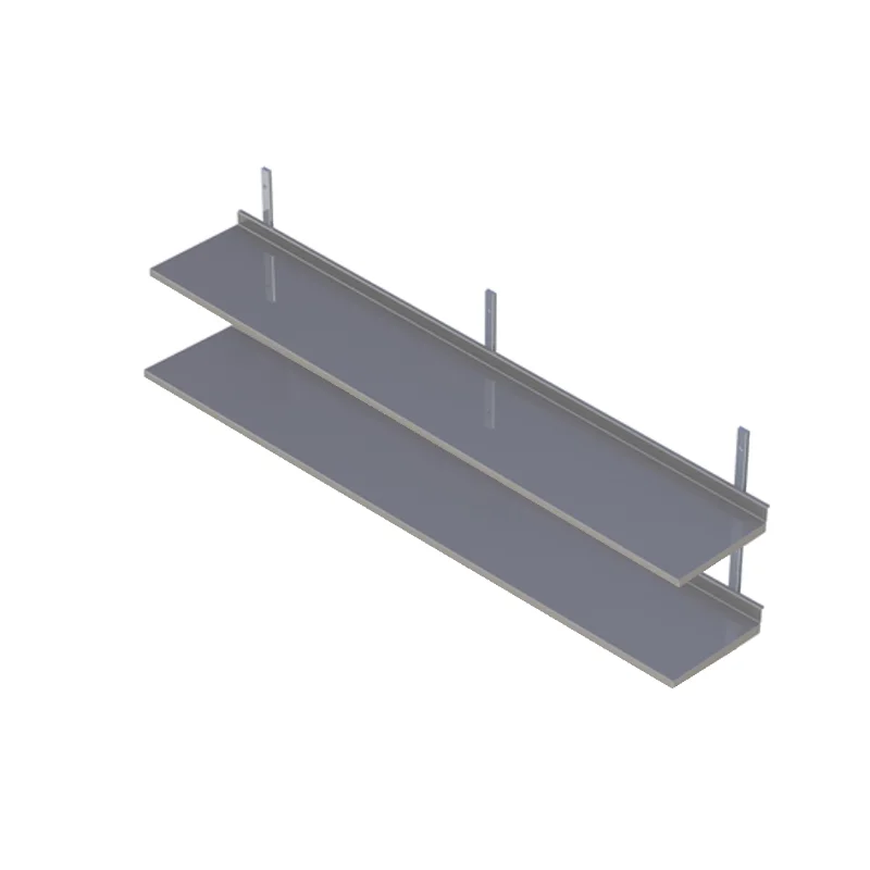 Rostfri hylla två plan (D 300 x B 400-3800 mm)