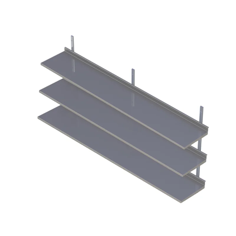 Rostfri hylla tre plan (D 300 x B 400-3800 mm)