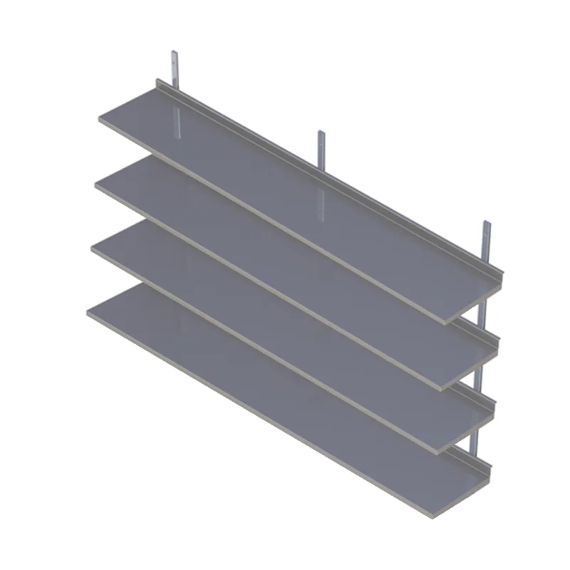 Rostfri hylla fyra plan (D 300 x B 400-3800 mm)