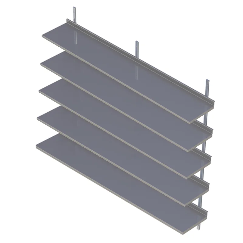Rostfri hylla fem plan (D 300 x B 400-3800 mm)