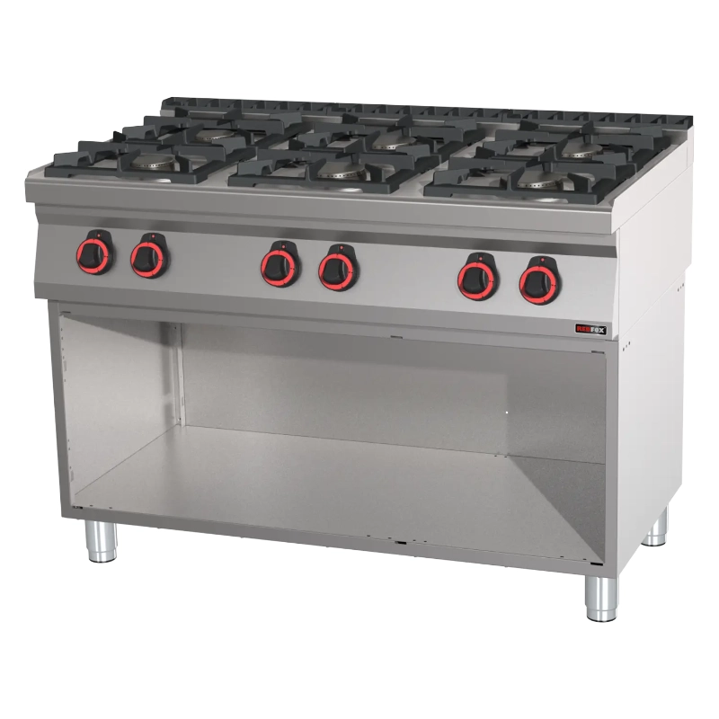 REDFOX Gasspis 6 brännare med öppet skåp EKO | SPB 70/120 G | S700