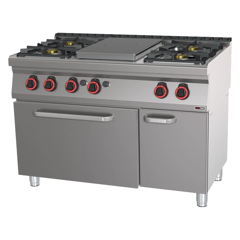 REDFOX Gasspis med solid top gas 5 brännare + ugn GN 2/1 | STPT 70/120 21 G | S700