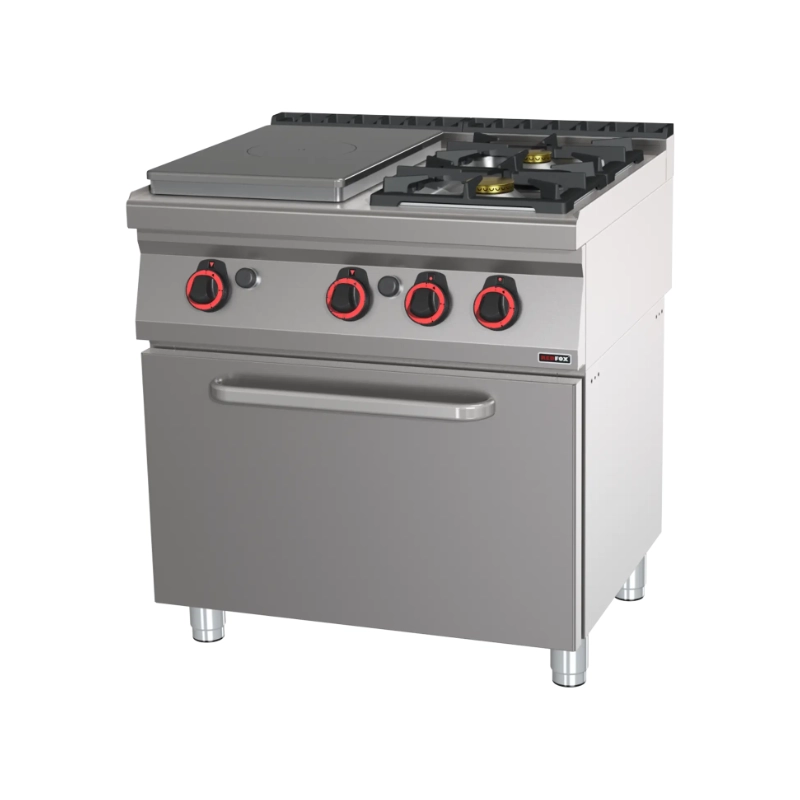 REDFOX Gasspis med solid top gas 3 brännare + ugn GN 2/1 | STPT 70/80 21 G | S700