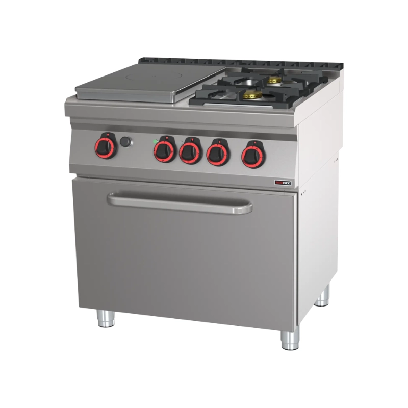 REDFOX Gasspis med solid top gas 3 brännare + elugn GN 2/1 | STPT 70/80 21 GE | S700